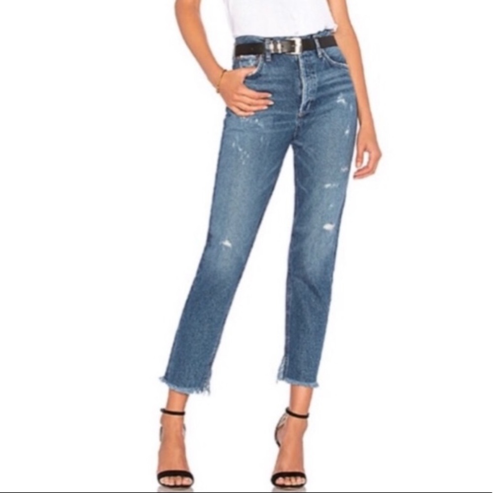 AGOLDE Feel Good Distressed Cropped Jeans